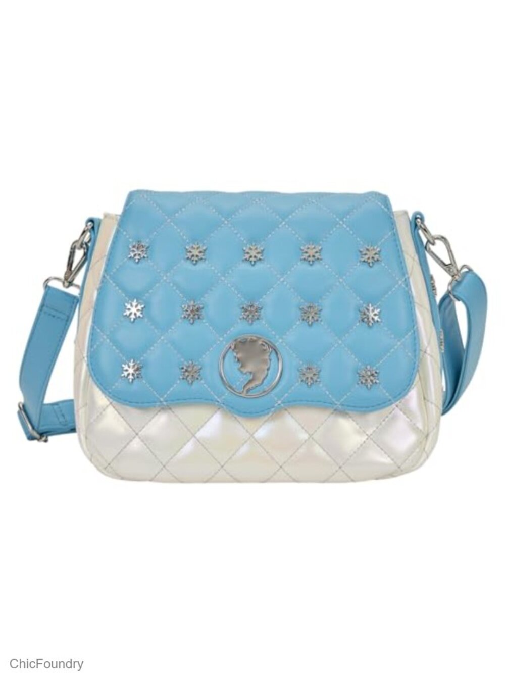 Loungefly Frozen Princess Elsa Faux Leather Crossbody Bag Satchel Pearlescent